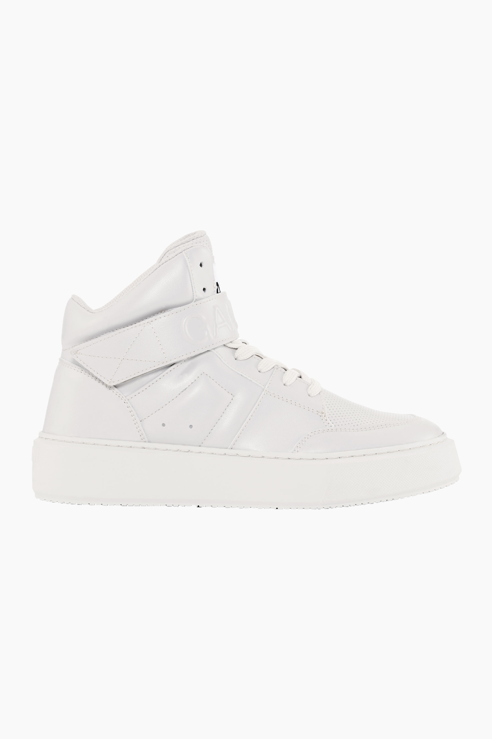 Sporty Mix Cupsole High Top Velcro Sneakers - Egret - GANNI