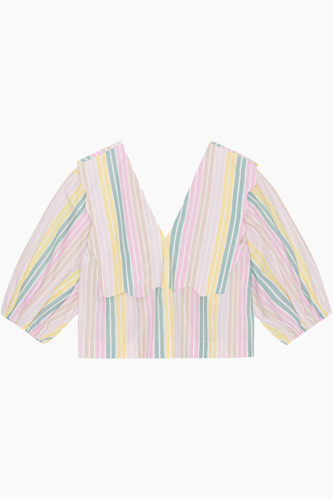 Stripe Cotton Rhythm Collar Blouse F7767 - Multicolour - GANNI