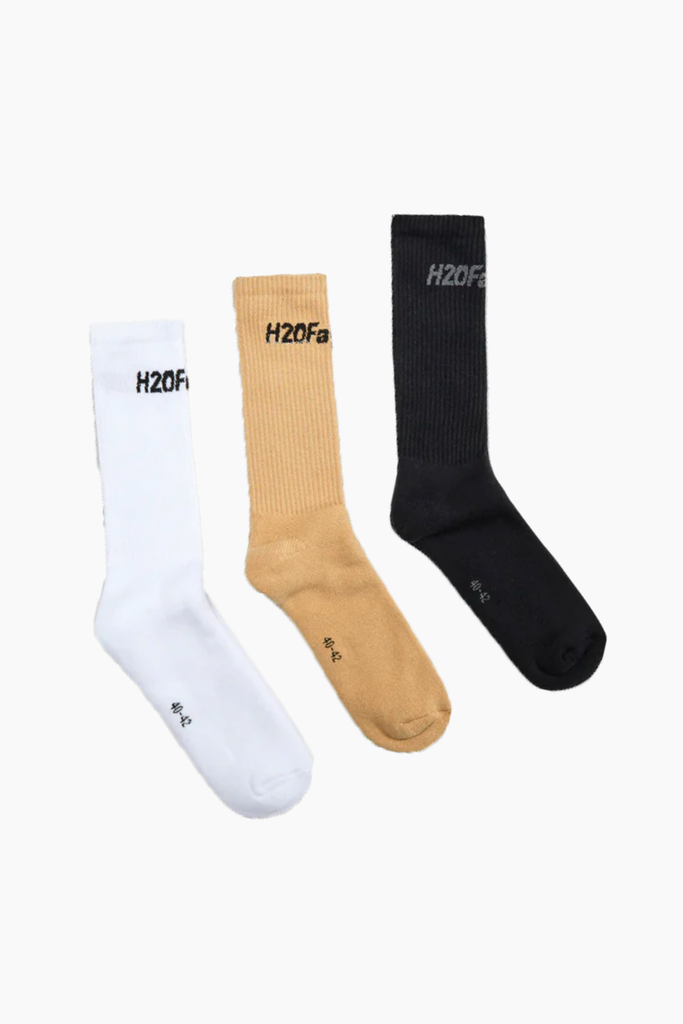 Suck Socks 3 Pack - Black/Warm Khaki/White - H2O Fagerholt