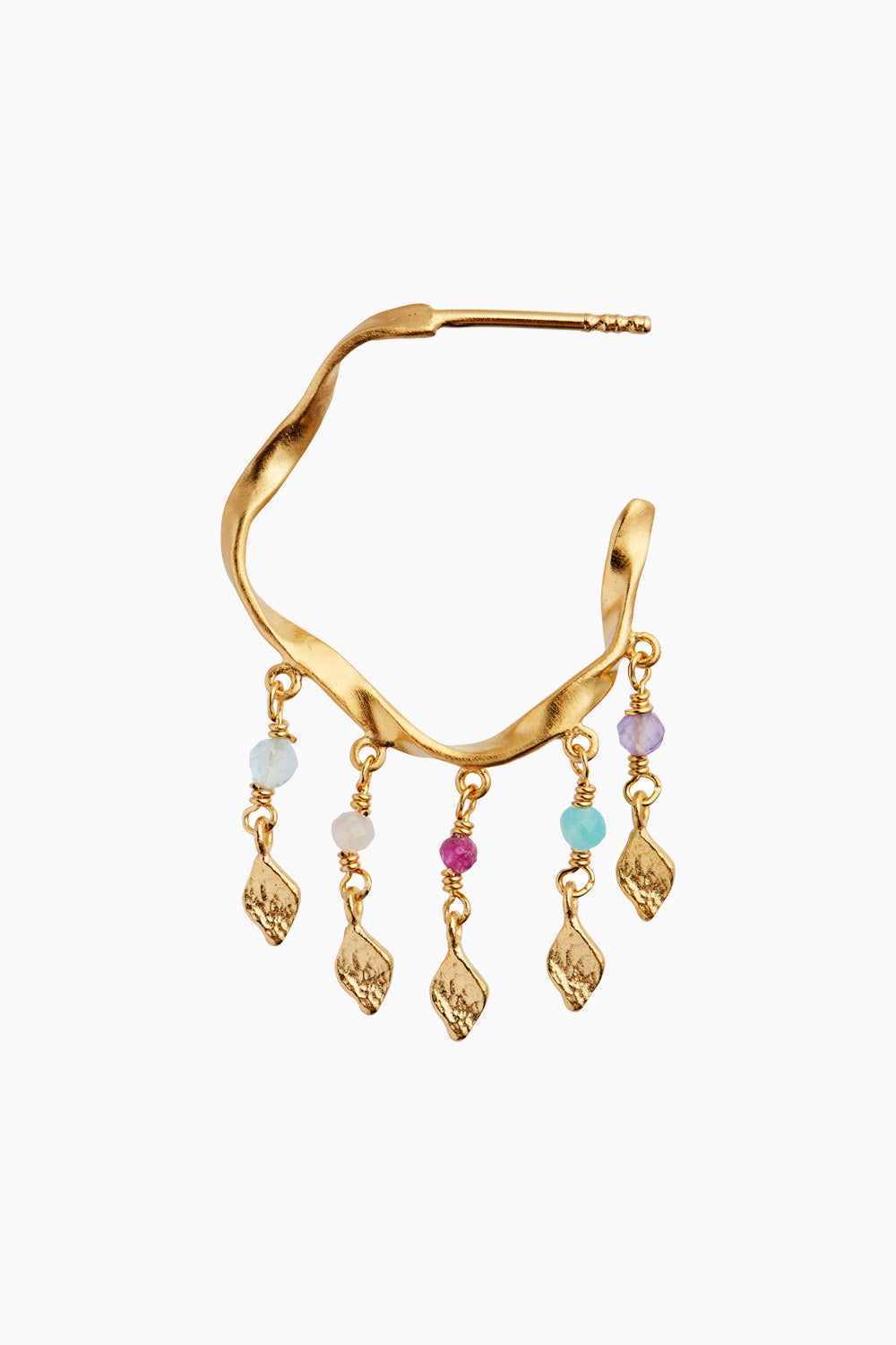 Twisted Creol With Stones And Ile De L'amour - Gold - Stine A