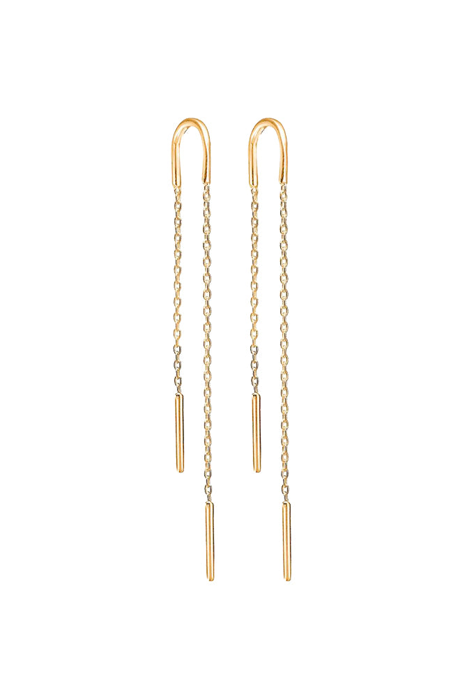 Hoop Chain Earring - Gold - ENAMEL 1