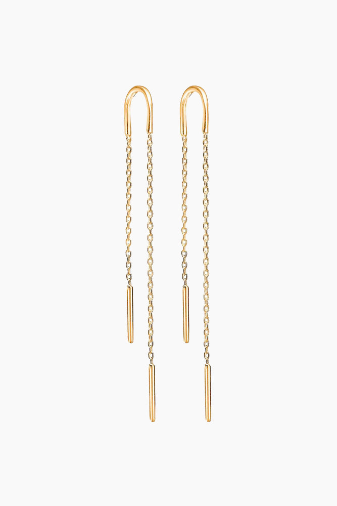 Hoop Chain Earring - Gold - ENAMEL