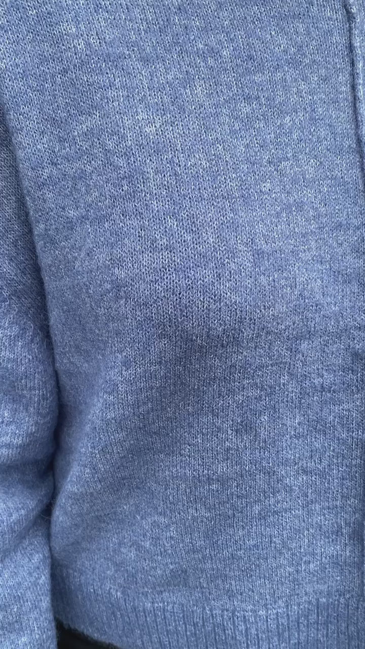 Objabbie L/S Knit Pullover PB12 - Bijou Blue Melange - Object