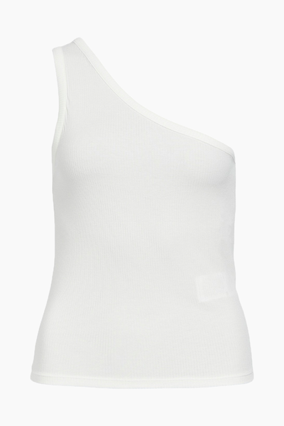 Objluca S/L One Shoulder Top - White - Object