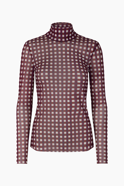 Jodi Mesh Top - Maroon Check - Baum und Pferdgarten